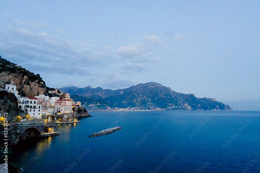 panoramic view of the town of the amalfi coast