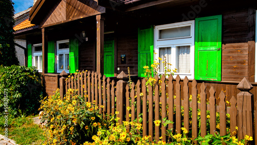Obraz na płótnie Wooden houses in Podlasie w salonie