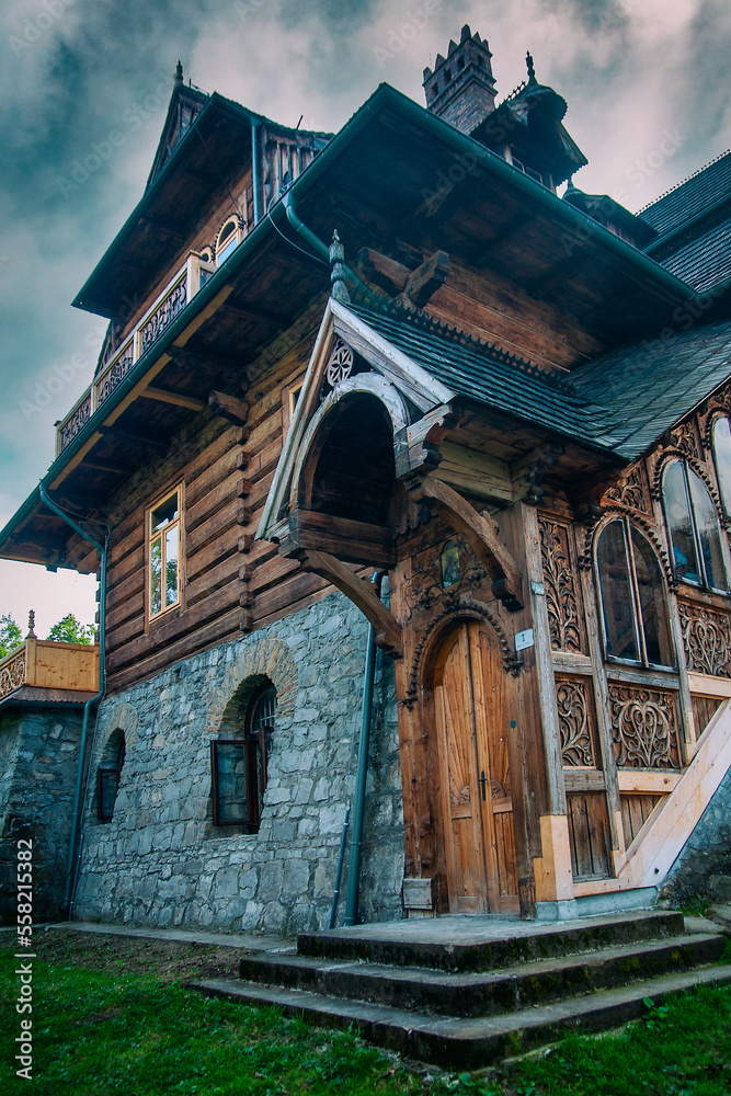 Highlander's huts and wooden architecture.
