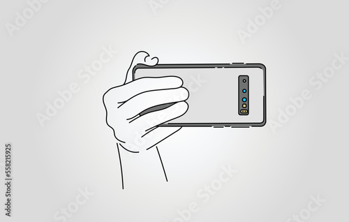 Vector graphic of a photo being taken with a smart phone