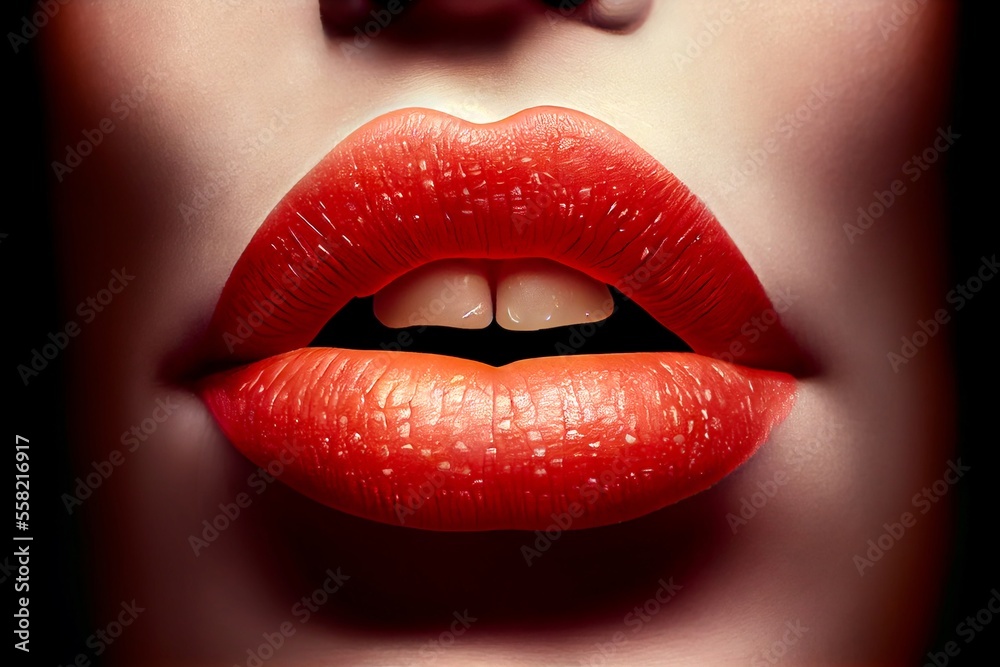 Generative AI abstract render of human lips