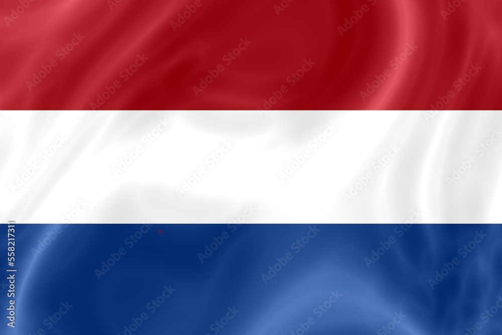 Shiny and wavy Holland flag illustration Shiny and wavy Holland flag illustration