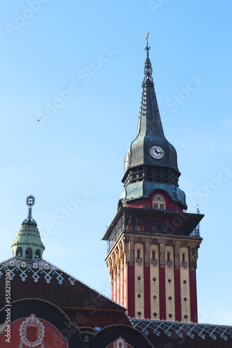 Birds flying high you know how I feel, Subotica City Hall tower