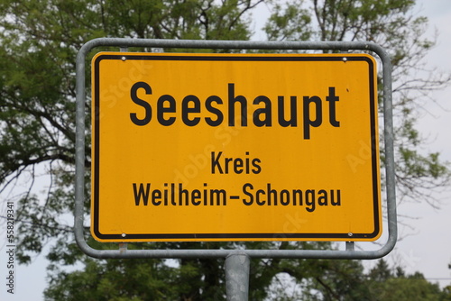 town entrance sign from the little city "Seeshaput " in Germany