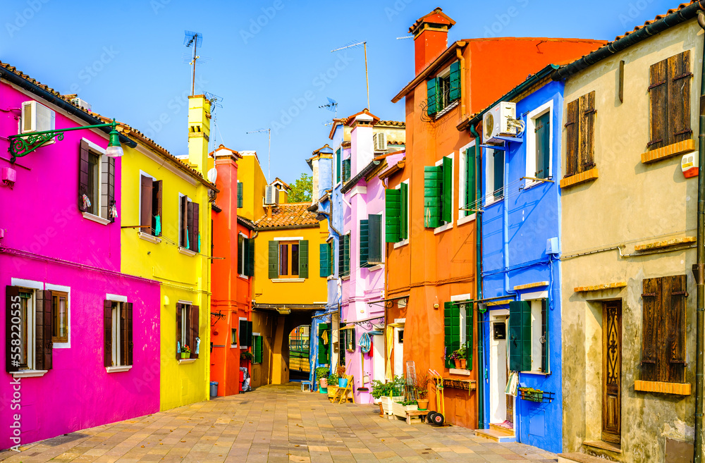 famous old town of Burano in italy