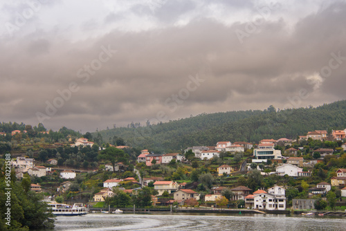 The Douro, river of Portugal, with its cruise ships and its stepped hills