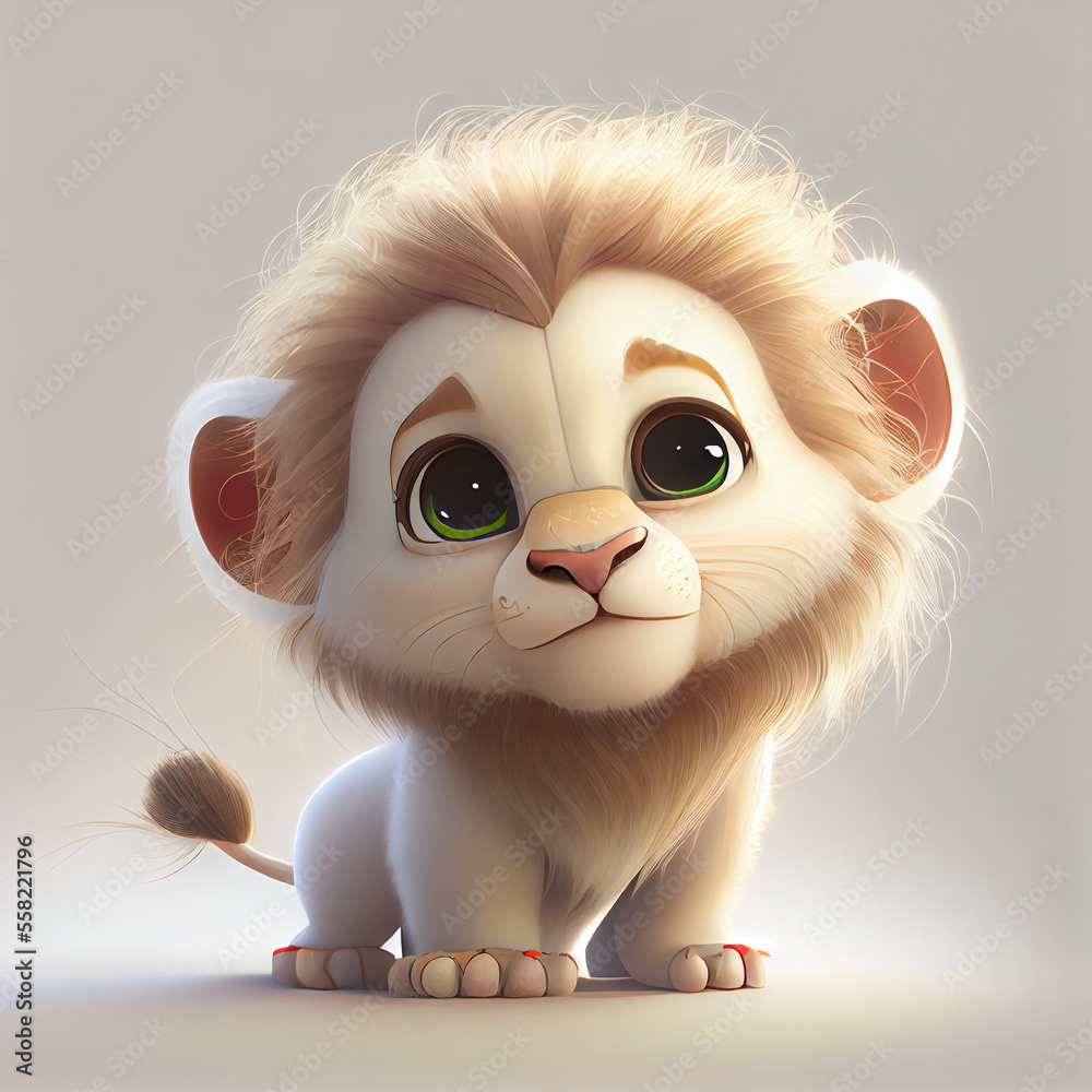 Obraz premium Lyon on a white background - Generated by Generative AI