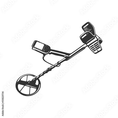 Black legendary metal detector for treasure hunt
