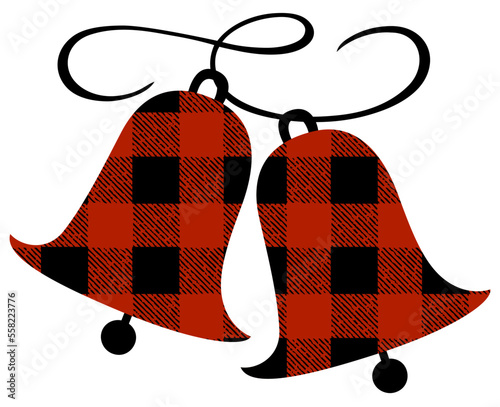 Lumberjack plaid patterned bells and flourish
