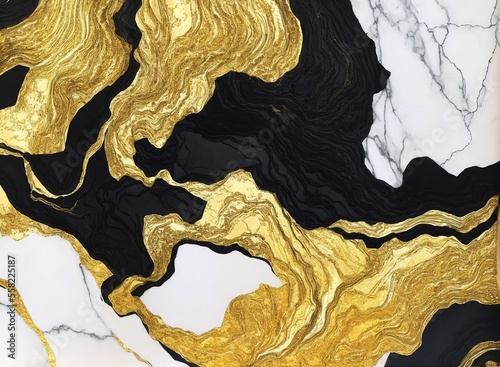 abstract background with gold and black paint splashes texture © ozun