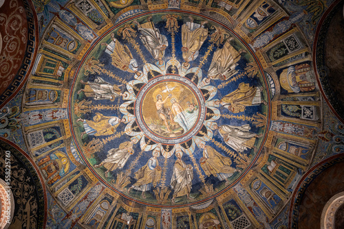 Cupola del Battistero Neoniano, Ravenna
Dettaglio dei mosaici  photo