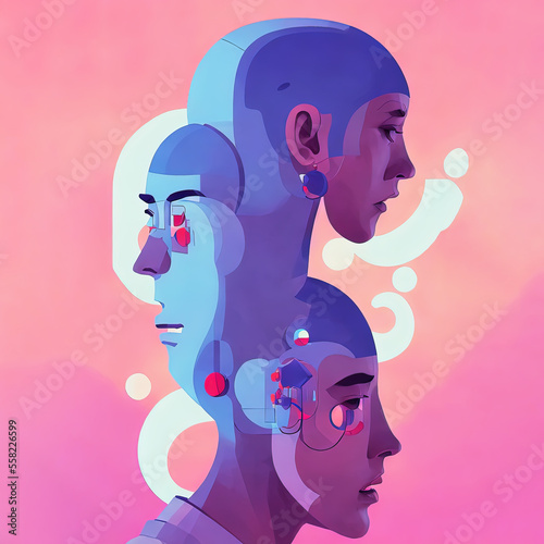 Pride illustration, transgender or gender non-binary. With generative AI