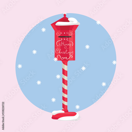 Mail box for Christmas letters on pink background