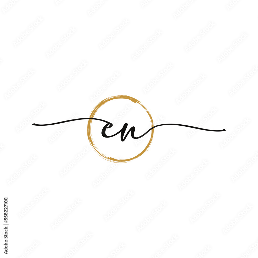 Fototapeta premium EN Initial Script Letter Beauty Logo Template
