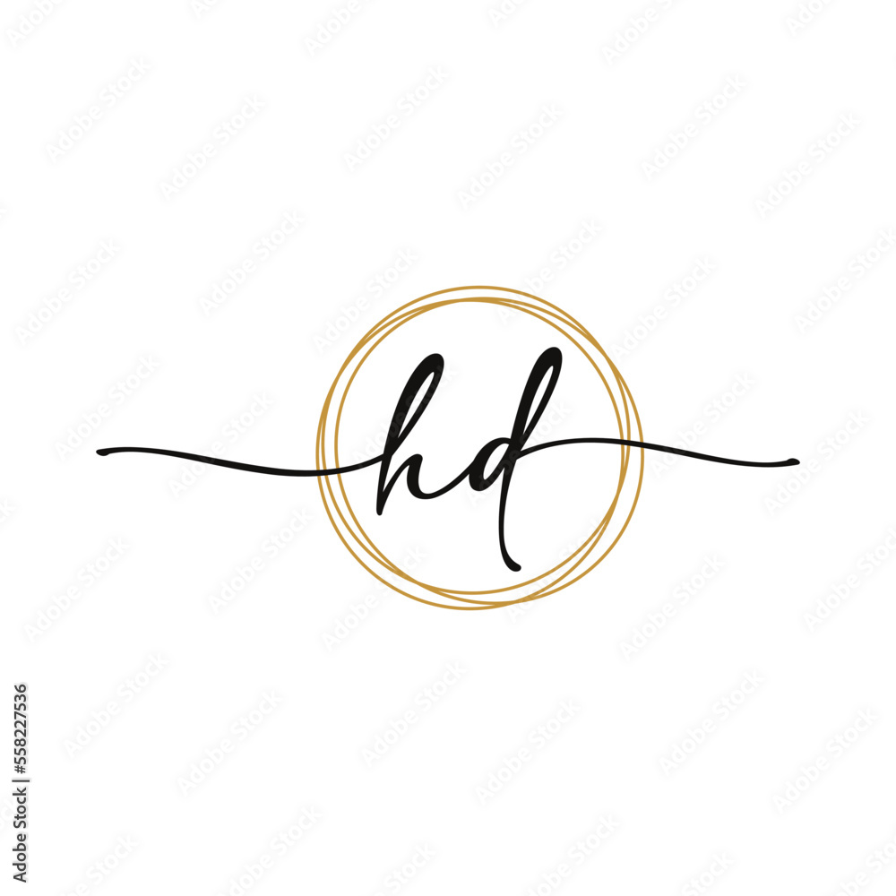 Obraz premium HD Initial Script Letter Beauty Logo Template