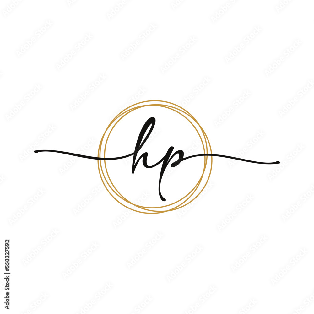 HP Initial Script Letter Beauty Logo Template HP Initial Script Letter Beauty Logo Template