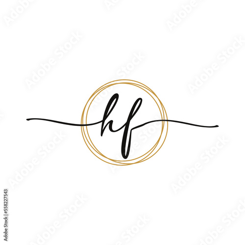 HF Initial Script Letter Beauty Logo Template