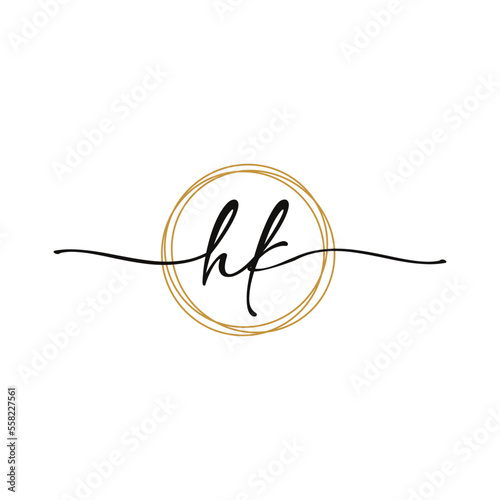 HK Initial Script Letter Beauty Logo Template
