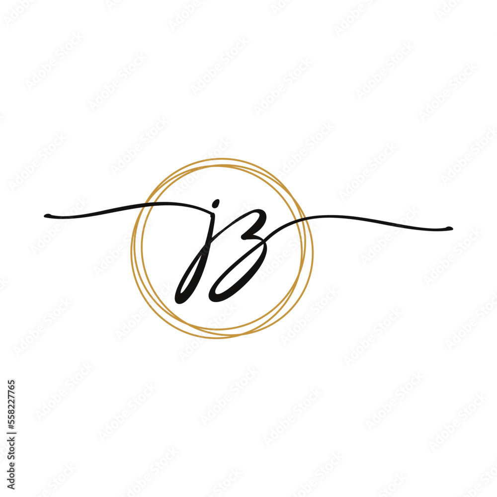Obraz premium JZ Initial Script Letter Beauty Logo Template