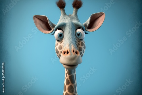 Giraffe. Cute adorable animal inspired by some cartoon movies © Yann