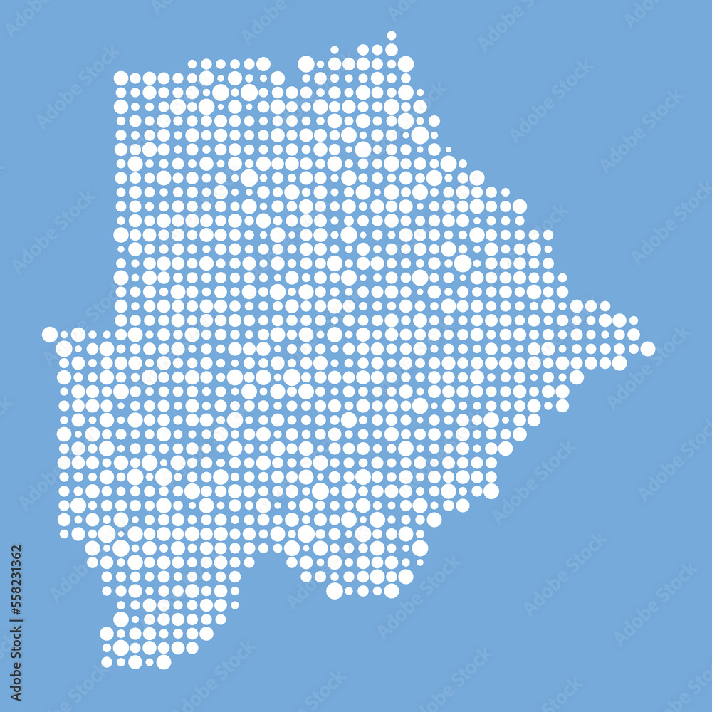 Botswana Silhouette Pixelated pattern map illustration