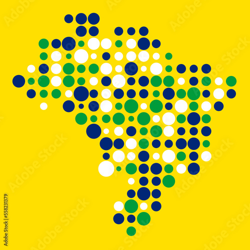 Brazil Silhouette Pixelated pattern map illustration