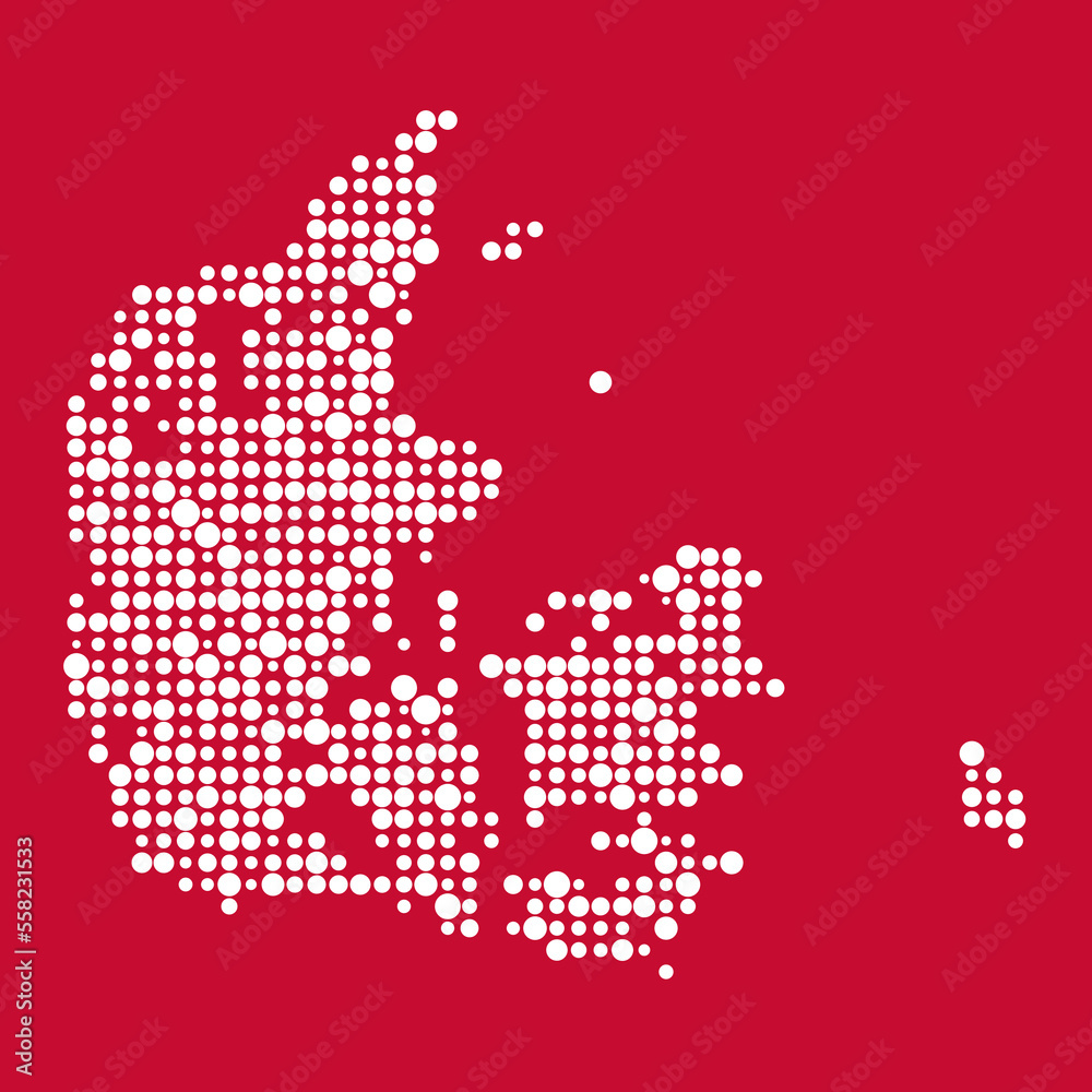 Fototapeta premium Denmark Silhouette Pixelated pattern map illustration