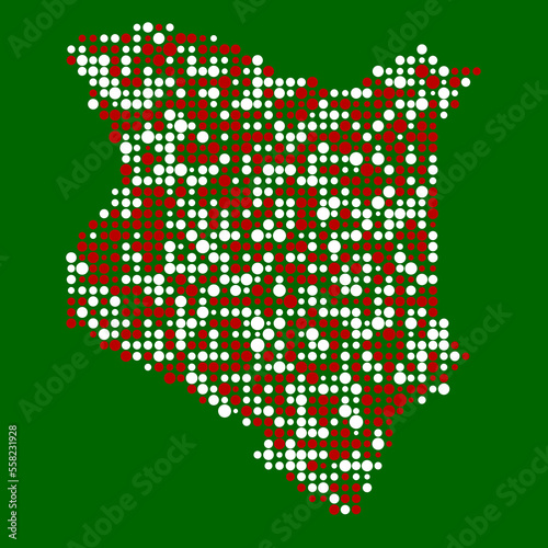 Kenya Silhouette Pixelated pattern map illustration