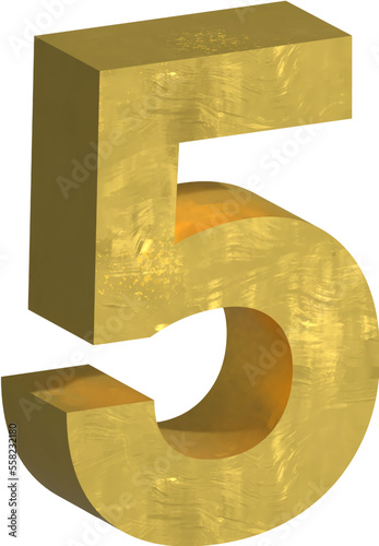 3d golden number 5