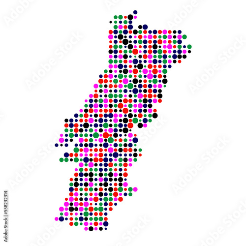 Portugal Silhouette Pixelated pattern map illustration