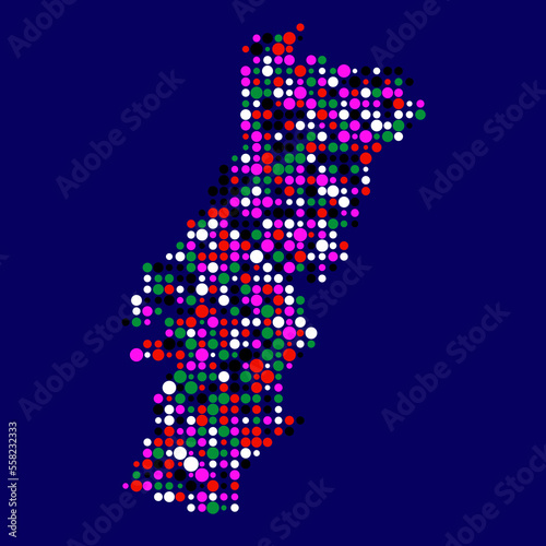 Portugal Silhouette Pixelated pattern map illustration