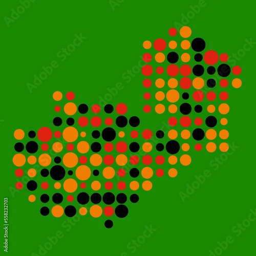 Zambia Silhouette Pixelated pattern map illustration
