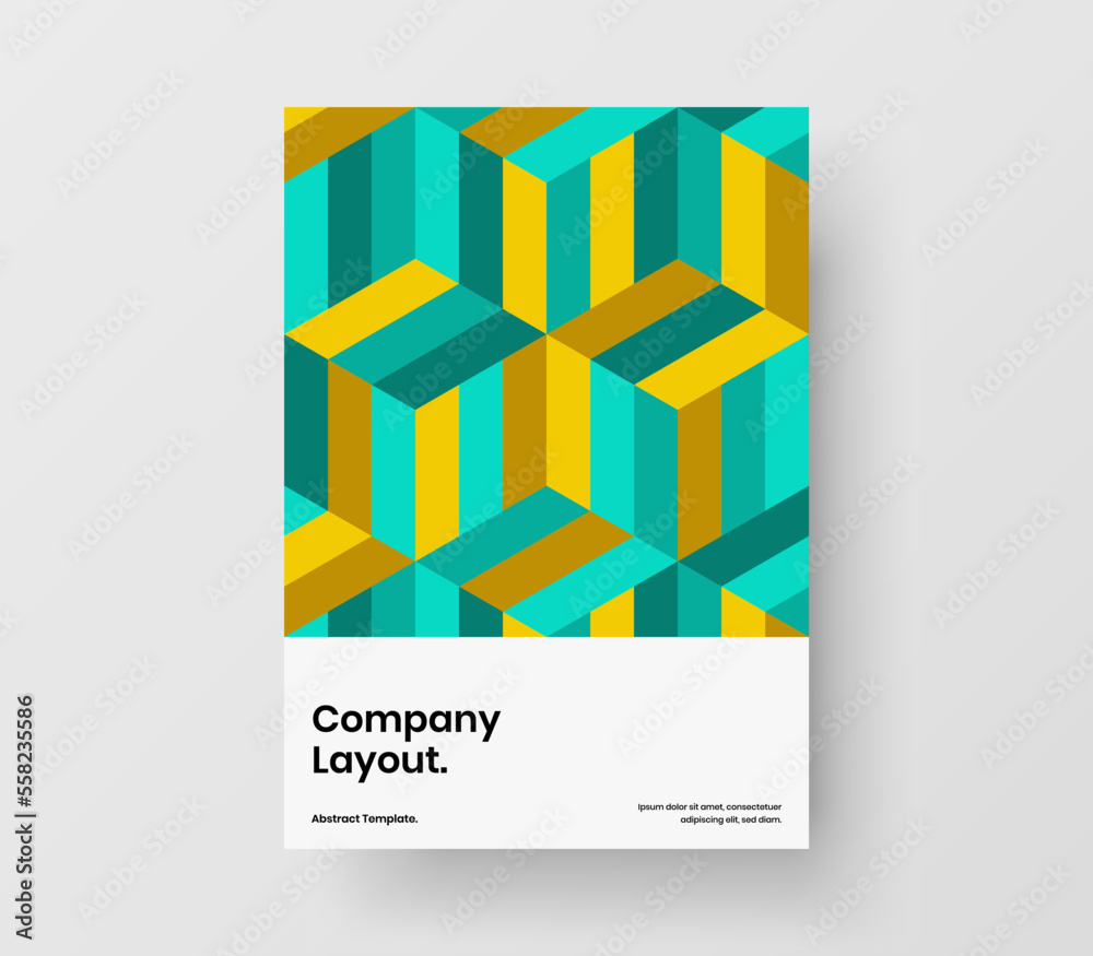 Simple corporate identity design vector layout. Trendy geometric pattern poster concept.