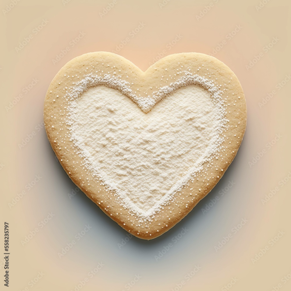 Sugar Cookie Heart Shaped Baking Valentine [AI Generated]