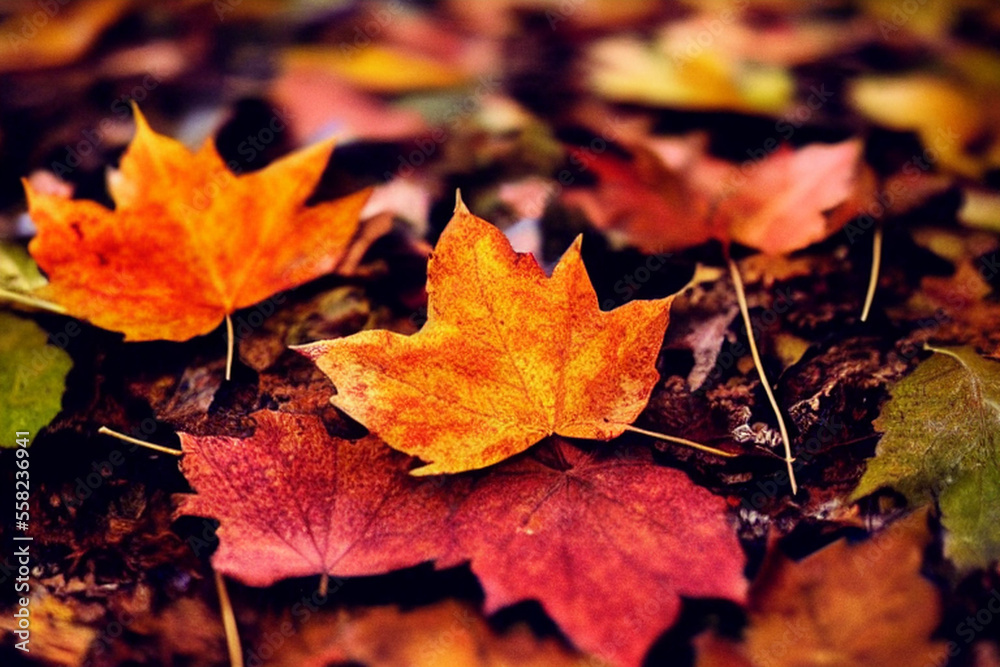 autumn leaves, Generative AI
