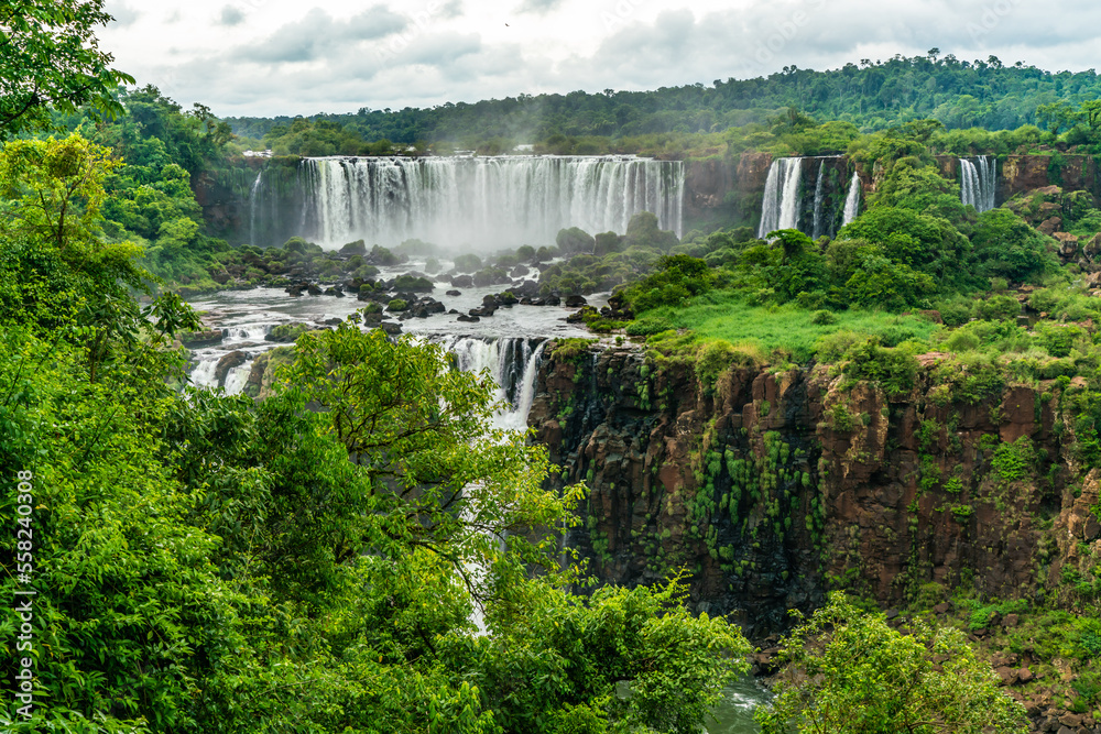 Part of The Iguazu Falls seen from the Brasilian National Park