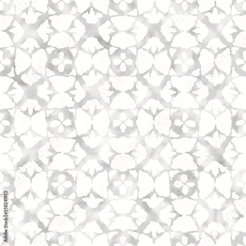 Gray Watercolor Drawn Textured Kaleidoscope Pattern