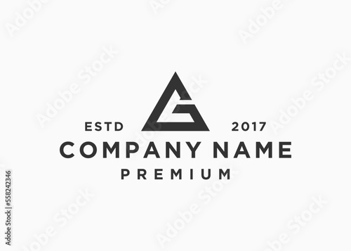 letter gl triangle logo design vector illustration template