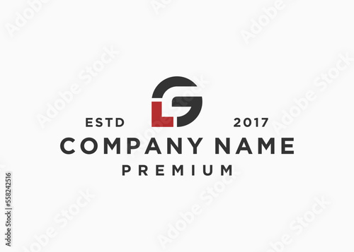 letter gl circle logo design vector illustration template