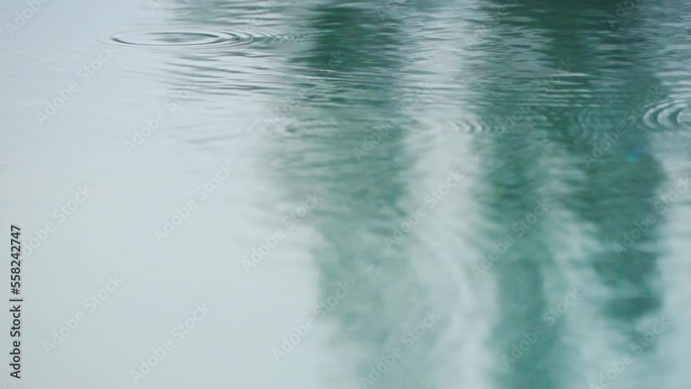 slow motion video close up rain drop in the water pool. Background for relaxing time and nature. slow motion video close up rain drop in the water pool. Background for relaxing time and nature.