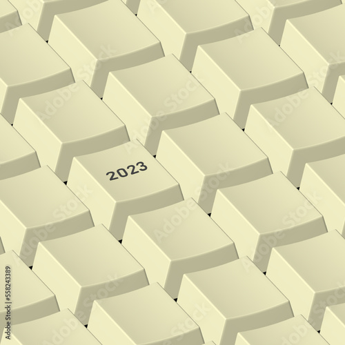 Press 2023 Old Keyboard Buttons Vector