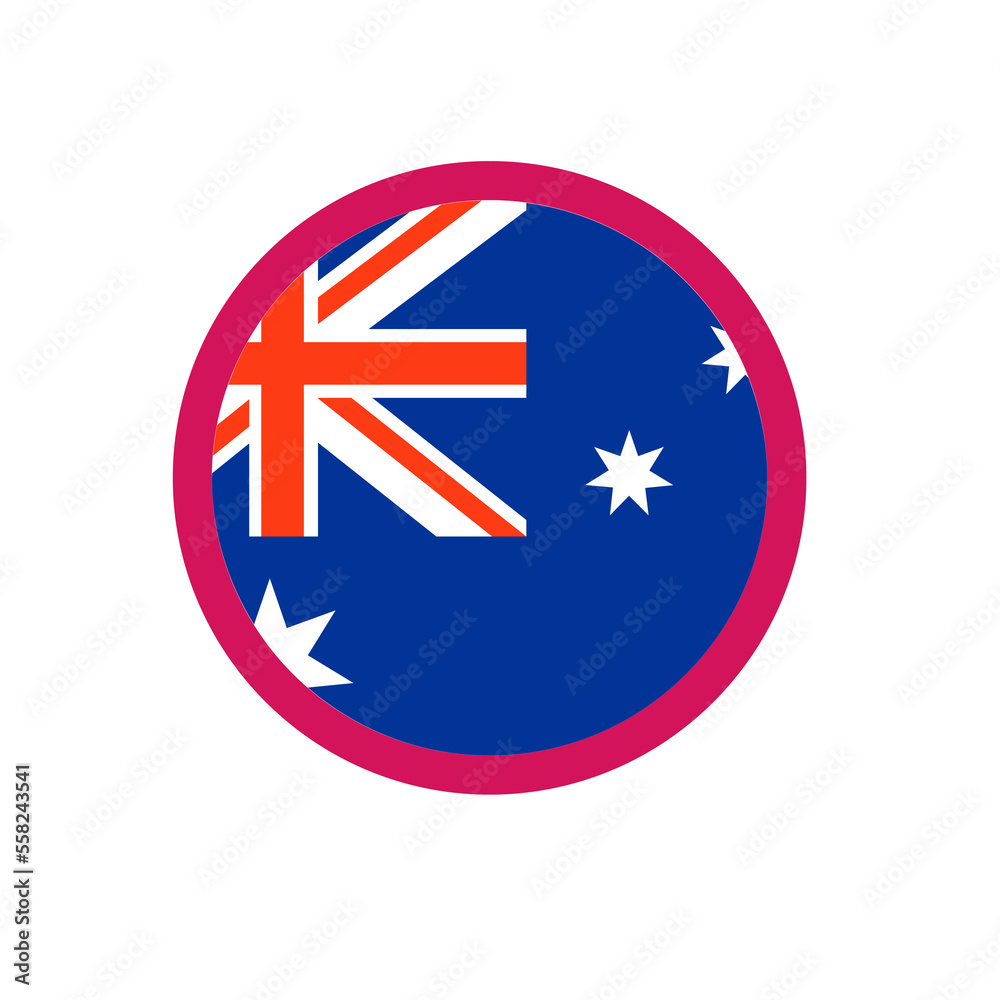 National flag of Australia, round icon, PNG National flag of Australia, round icon, PNG