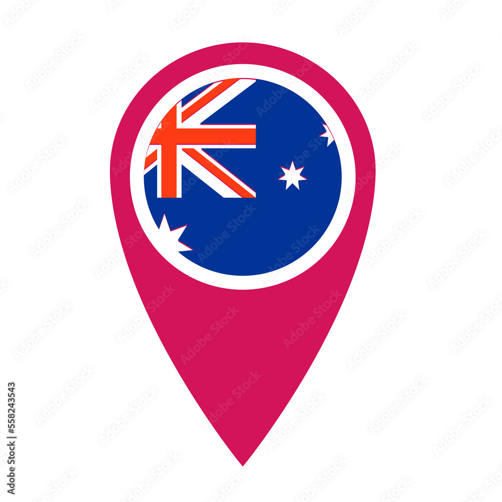 National flag of Australia, round icon, location sign, PNG National flag of Australia, round icon, location sign, PNG