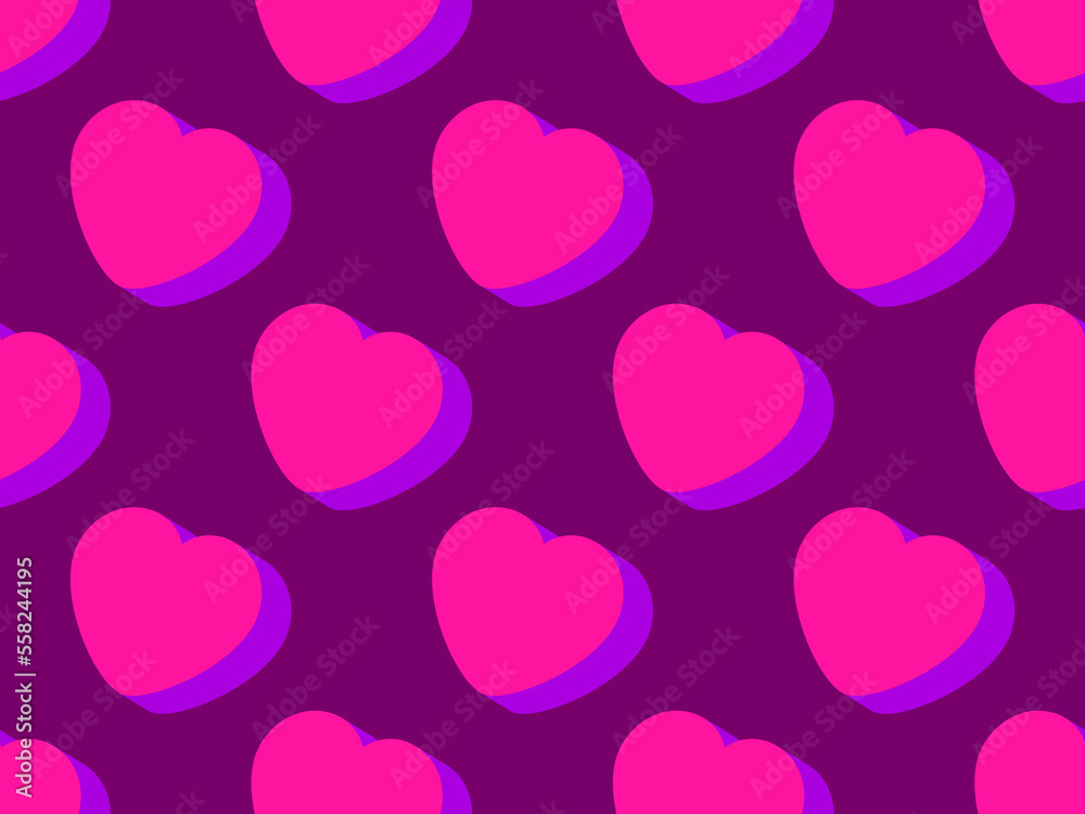 3d hearts seamless pattern. Happy Valentine's Day. Background with isometric hearts for greeting card, wrapping paper, promotional items and invitations. Vector illustration 3d hearts seamless pattern. Happy Valentine's Day. Background with isometric hearts for greeting card, wrapping paper, promotional items and invitations. Vector illustration