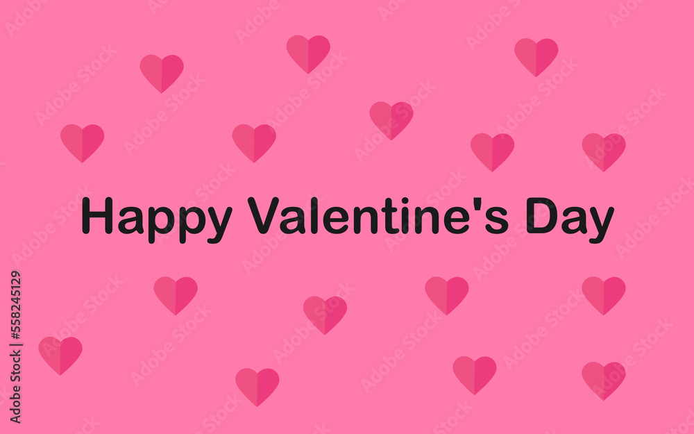 card for valentine's day with pink background with hearts