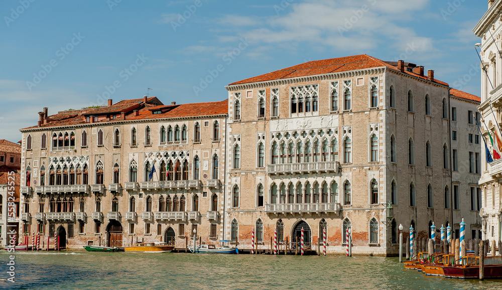 Ancient houses on the Grand Canal in Venice