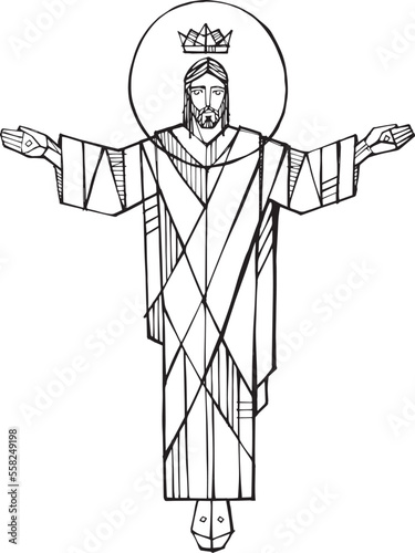 Hand drawn illustration of Jesus Christ.