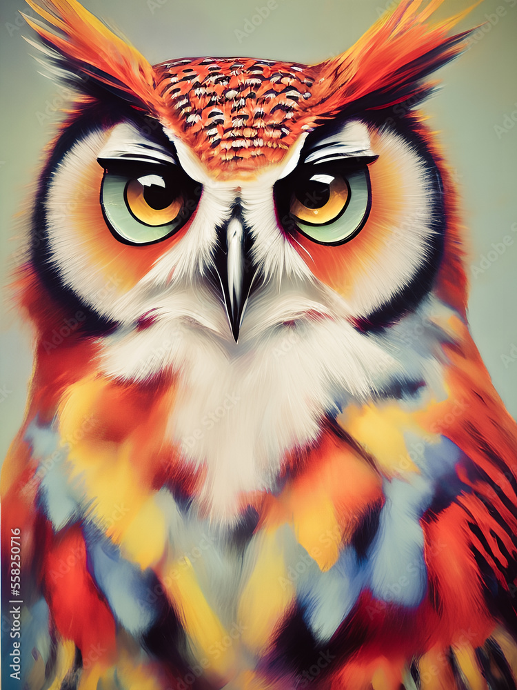 Cute owl hunter, Generative AI Cute owl hunter, Generative AI