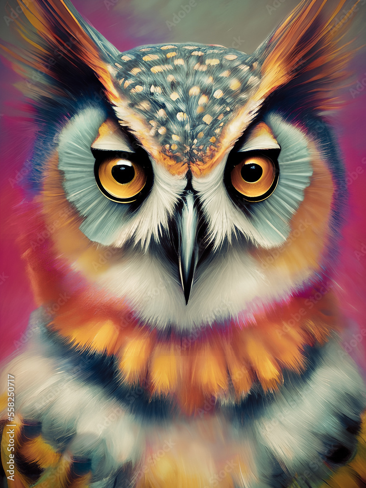 Cute owl hunter, Generative AI Cute owl hunter, Generative AI