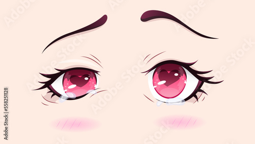 amorous look, valentine's day, Anime eyes, anime girl eyes, anime style eyes vector, love, eyes shining with love